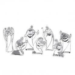 The Christmas Palace 4.5" ACRYLIC MINIATURE NATIVITY SET OF 7 PIECES Nativity & Stables