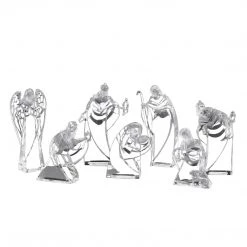 The Christmas Palace 4.5" ACRYLIC MINIATURE NATIVITY SET OF 7 PIECES Nativity & Stables