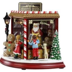The Christmas Palace 8" LED SANTA'S COOKIE SHOP BATTERY OPERATED