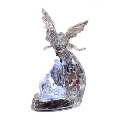 The Christmas Palace 12" LED ACRYLIC ANGEL WITH HOLY FAMILY