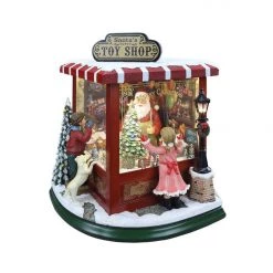 The Christmas Palace Table Tops SANTA'S MUSICAL TOY SHOP BATTERY OPERATED