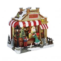 The Christmas Palace 10" LED BRICK TOY SHOP BATTERY OPERATED