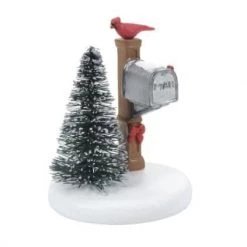 The Christmas Palace VILLAGE ACCESSORY CARDINAL CHRISTMAS MAILBOX