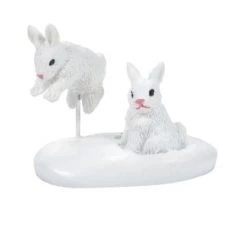 The Christmas Palace Department 56 VILLAGE ACCESSORY WHITE CHRISTMAS BUNNIES