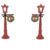The Christmas Palace Department 56 VILLAGE ACCESSORY RED WITH GREENS STREET LIGHTS
