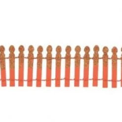 The Christmas Palace HALLOWEEN VILLAGE ACCESSORY PUMPKIN ORANGE GLITTER FENCE