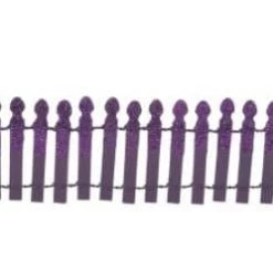 The Christmas Palace HALLOWEEN VILLAGE GHOULISH PURPLE GLITTER FENCE