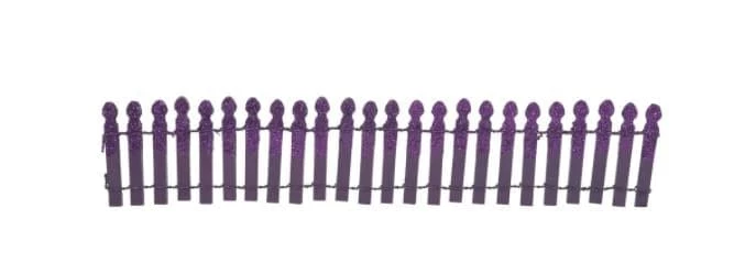 The Christmas Palace HALLOWEEN VILLAGE GHOULISH PURPLE GLITTER FENCE 1 The Christmas Palace HALLOWEEN VILLAGE GHOULISH PURPLE GLITTER FENCE