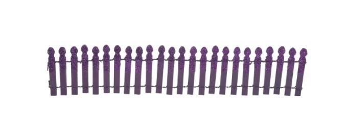 The Christmas Palace HALLOWEEN VILLAGE GHOULISH PURPLE GLITTER FENCE 2 The Christmas Palace HALLOWEEN VILLAGE GHOULISH PURPLE GLITTER FENCE