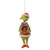 The Christmas Palace 6" GRINCH HOLDING WREATH ORN