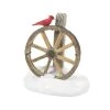 The Christmas Palace VILLAGE ACCESSORY CARDINAL CHRISTMAS WAGON WHEEL