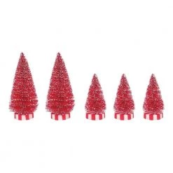 The Christmas Palace VILLAGE ACCESSORY CANDY BASE TREES SET OF 5 Department 56