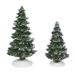 The Christmas Palace VILLAGE ACCESSORY CHRISTMAS SPRUCES SET OF 2