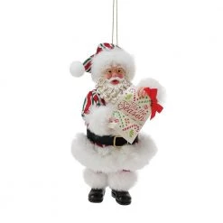 The Christmas Palace POSSIBLE DREAMS 6" 'TIS THE SEASON SANTA ORNAMENT