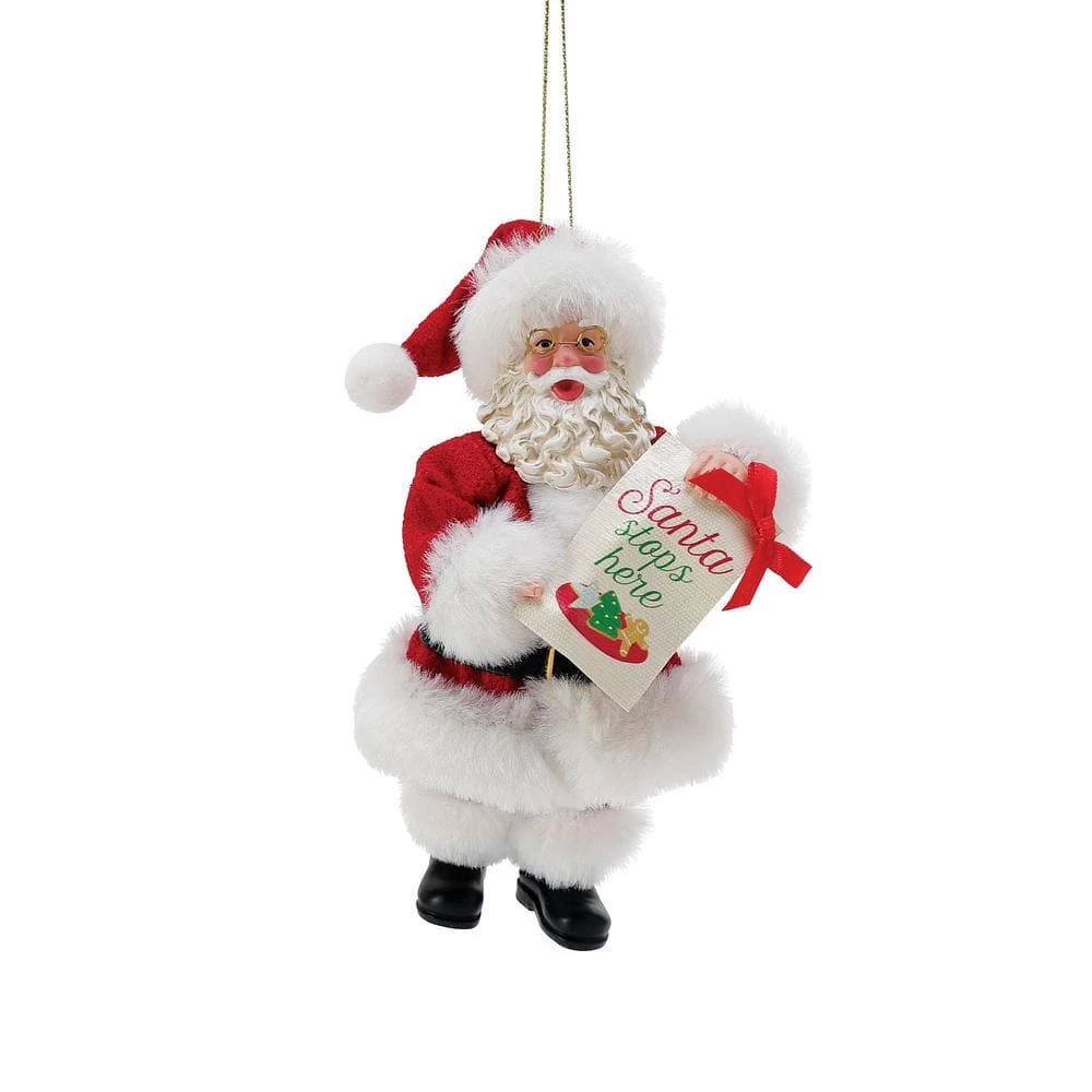 The Christmas Palace POSSIBLE DREAMS 6" SANTA STOPS HERE ORNAMENT 1 The Christmas Palace POSSIBLE DREAMS 6" SANTA STOPS HERE ORNAMENT