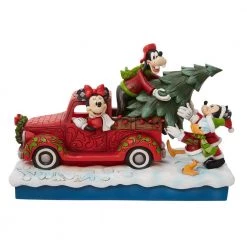 The Christmas Palace DISNEY TRADITIONS 7" RED TRUCK W ITH MICKEY & FRIEND