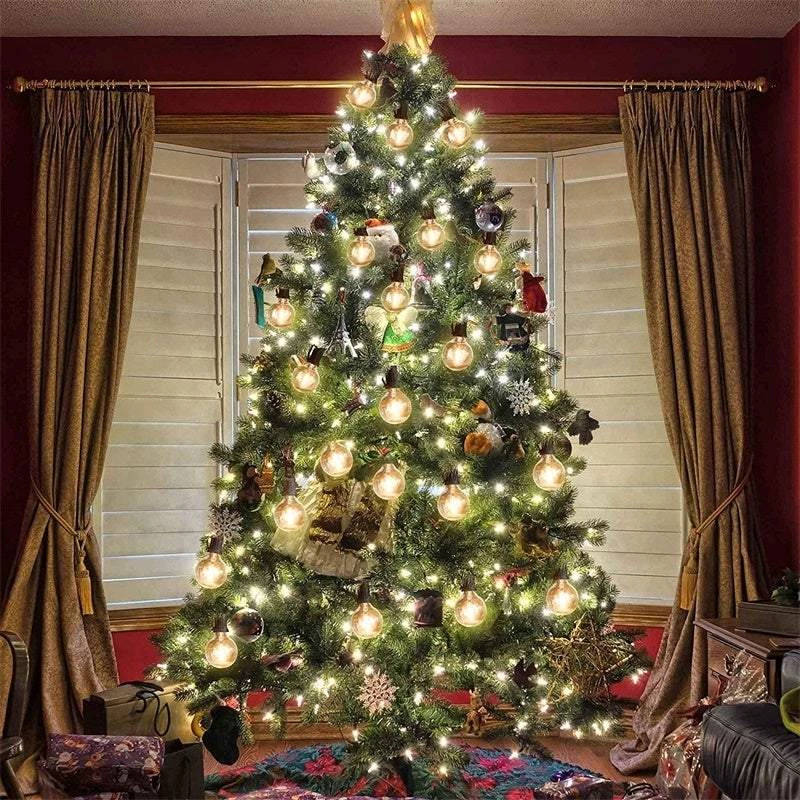 The Christmas Palace CHRISTMAS LIGHTS 15 FT 10 LED MERCURY GLASS LIGHT SET COOPER WIRE CONNECTABLE UP TO 10 SETS 2 The Christmas Palace CHRISTMAS LIGHTS 15 FT 10 LED MERCURY GLASS LIGHT SET COOPER WIRE CONNECTABLE UP TO 10 SETS