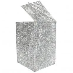 The Christmas Palace 12" X 8" SILVER GLITTER MESH BOX