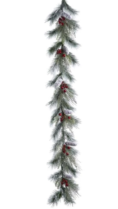 The Christmas Palace 6 FT PINE CONE BERRY GARLAND UNLIT 1 The Christmas Palace 6 FT PINE CONE BERRY GARLAND UNLIT