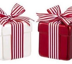 The Christmas Palace Christmas Ornaments 4" RED & WHITE GIFT BOX ORNAMENT SET OF 6