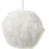 The Christmas Palace 6" WHITE FUR BALL ORNAMENT SET OF 6 Christmas Ornaments