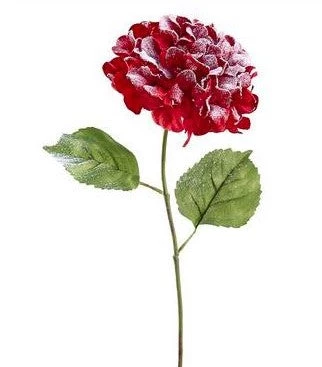 The Christmas Palace 27" RED SNOWY HYDRANGEA SET OF 6 Flowers 1 The Christmas Palace 27" RED SNOWY HYDRANGEA SET OF 6 Flowers