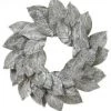 The Christmas Palace 22" ICED MAGNOLIA LEAF WREATH UNLIT Wreaths