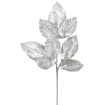 The Christmas Palace 32" ICED MAGNOLIA LEAF BRANCH SET OF 6 Stems & Picks 1 The Christmas Palace 32" ICED MAGNOLIA LEAF BRANCH SET OF 6 Stems & Picks