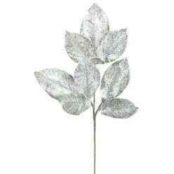 The Christmas Palace 32" ICED MAGNOLIA LEAF BRANCH SET OF 6 Stems & Picks
