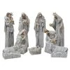 The Christmas Palace 14" GRAY ANTIQUED NATIVITY SCENE SET OF 9