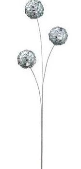 The Christmas Palace 26" SILVER GLITTER SNOWBALL SPRAY SET OF 6 Stems & Picks 1 The Christmas Palace 26" SILVER GLITTER SNOWBALL SPRAY SET OF 6 Stems & Picks