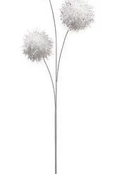 The Christmas Palace Stems & Picks 33" WHITE GILTTER BALL SPRAY SET OF 6