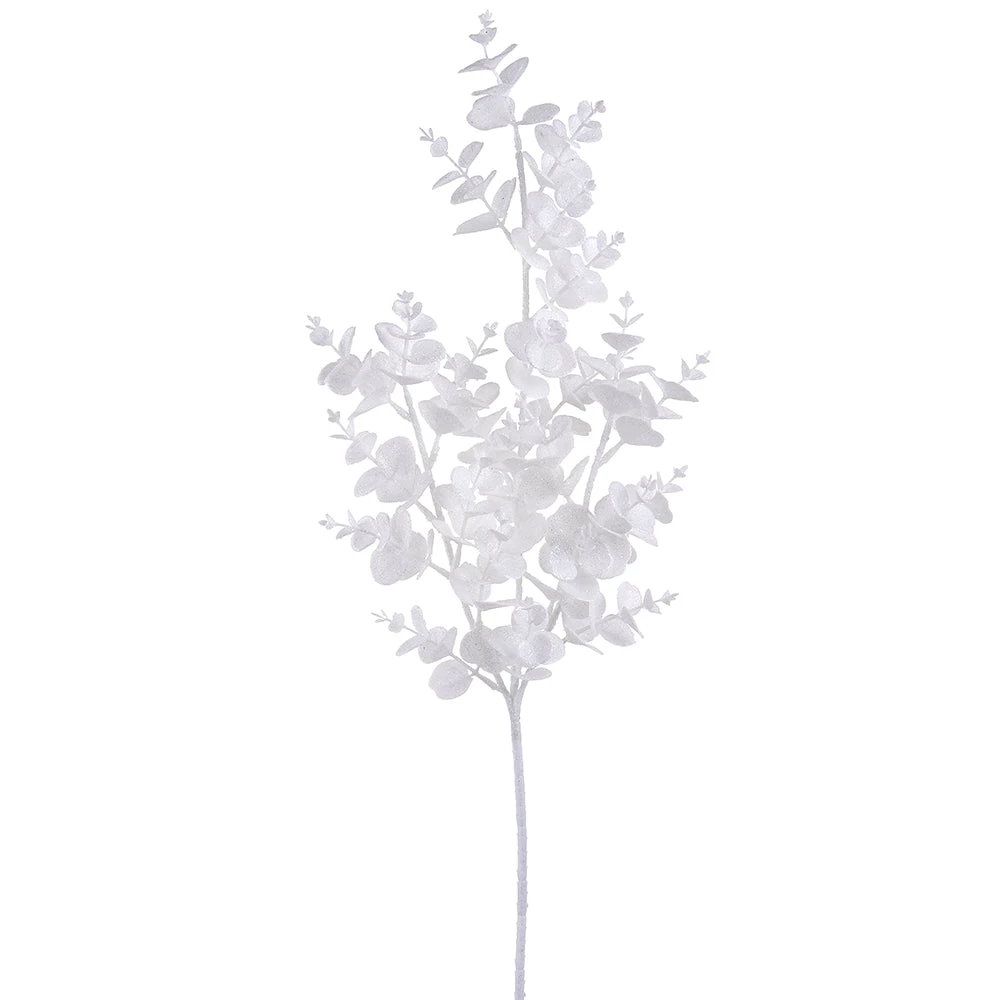 The Christmas Palace Stems & Picks 25" WHITE GLITTER EUCALYPTUS BRANCH SET OF 6 1 The Christmas Palace Stems & Picks 25" WHITE GLITTER EUCALYPTUS BRANCH SET OF 6
