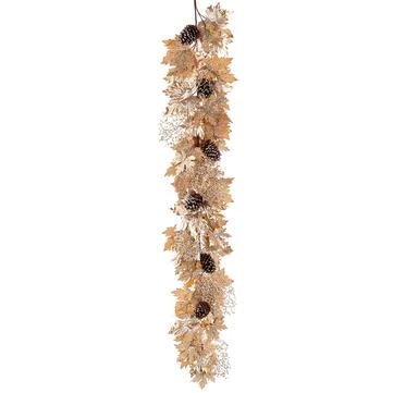 The Christmas Palace 6 FT GOLDEN BROWN METALLIC MAPLE TWIG & PINECONE GARLAND Garlands 2 The Christmas Palace 6 FT GOLDEN BROWN METALLIC MAPLE TWIG & PINECONE GARLAND Garlands