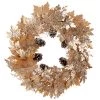The Christmas Palace 30" GOLDEN BROWN METALLIC MAPLE TWIG & PINECONE WREATH Wreaths