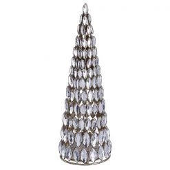 The Christmas Palace 13" BATTERY OPERATED RHINESTONE GOLD CONE TREE Table Tops
