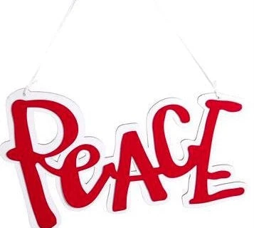 The Christmas Palace 7" RED PEACE ORNAMENT SET OF 2 Christmas Ornaments 1 The Christmas Palace 7" RED PEACE ORNAMENT SET OF 2 Christmas Ornaments