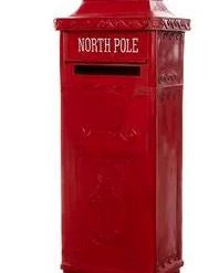 The Christmas Palace 3 FT RED NORTH POLE MAILBOX OVERSIZED DECOR