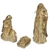 The Christmas Palace Nativity & Stables 12" METALLIC GOLD HOLY FAMILY SET OF 3