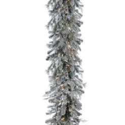 The Christmas Palace 9 FT X 20" SNOW FLOCKED GARLAND PRELIT 100 LED Garlands