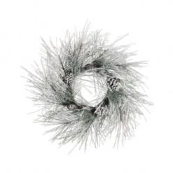 The Christmas Palace 24" SNOW PINE WREATH WITH CONES UNLIT