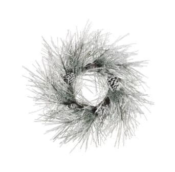 The Christmas Palace 24" SNOW PINE WREATH WITH CONES UNLIT 1 The Christmas Palace 24" SNOW PINE WREATH WITH CONES UNLIT