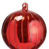 The Christmas Palace 6" RED GLASS BALL ORNAMENT SET OF 4