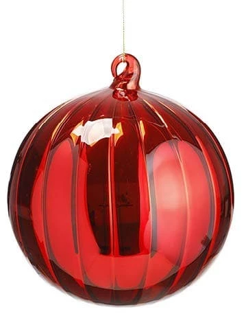 The Christmas Palace 6" RED GLASS BALL ORNAMENT SET OF 4 1 The Christmas Palace 6" RED GLASS BALL ORNAMENT SET OF 4