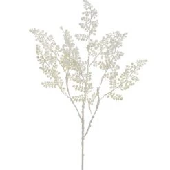 The Christmas Palace Stems & Picks 33" WHITE GLITTER FERN SPRAY SET OF 6