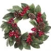 The Christmas Palace Wreaths 24" RED BERRY PINE CONE WREATH UNLIT