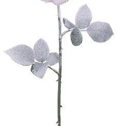 The Christmas Palace 26" PINK SNOWY ROSE SET OF 6