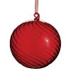 The Christmas Palace Christmas Ornaments 6" RED SWIRLED GLASS ORNAMENT
