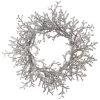 The Christmas Palace 24" ICED SILVER GLITTER WREATH