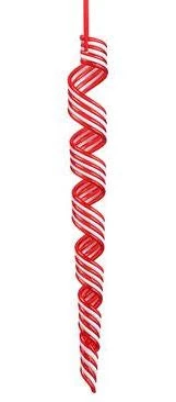 The Christmas Palace Christmas Ornaments 12" RED & WHITE SWIRL ICICLE SET OF 12 1 The Christmas Palace Christmas Ornaments 12" RED & WHITE SWIRL ICICLE SET OF 12